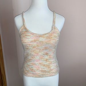Multi colored sweater cropped tank top